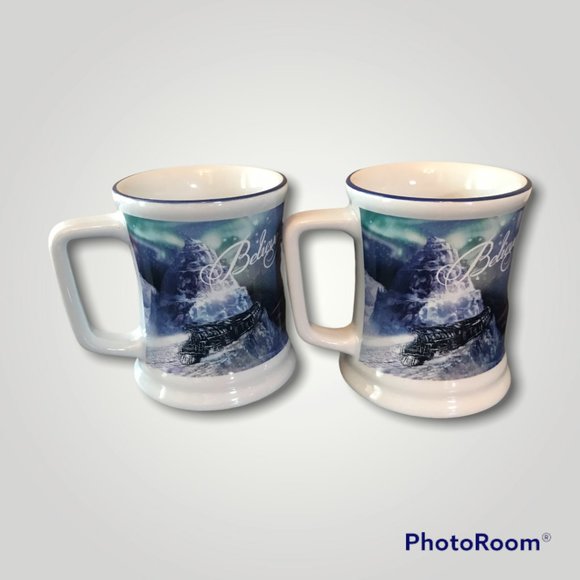 Lot of 2 Polar Express Train Christmas Coffee Mug Warner Bros All Aboard 3D - Picture 2 of 6